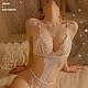LEBENSFROH Sexy Dessous Damen Unterwäsche für Sex Strapsen Set Spitze Reizwäche Transparent Babydoll Negligee Erotische Bodysuit (Weiß, S)