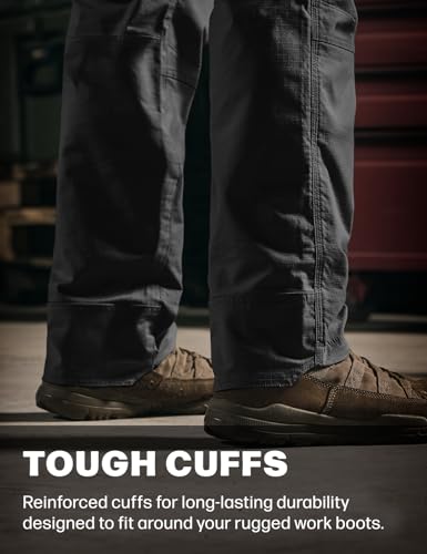Image of CQR Men's Quick Dry Work Pants, Water Resistant Outdoor Tactical Pants, Lightweight Stretch Cargo Hiking Pants