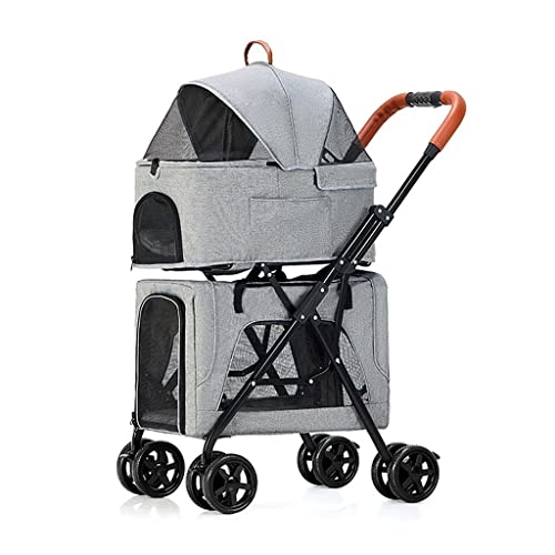 PawHut Hundewagen Polyester Aluminium Grau 80L X 48,5B X 106H Cm