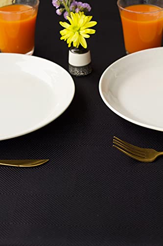 Akutana Black Table Runner 60 Inch, Waterproof Coffee Table Runner, Dresser Scarf, Outdoor Long Dining Table Runners, Geometric Decor For Nightstand, Dinner Parties, Wedding, Independence #TOP7