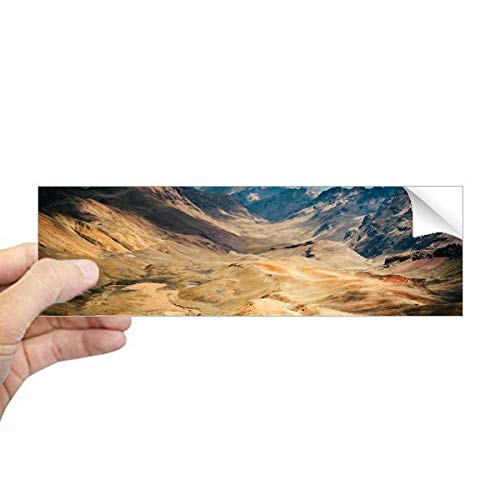 Sticker rectangulaire pour fenêtre au design poétique montagnes désert