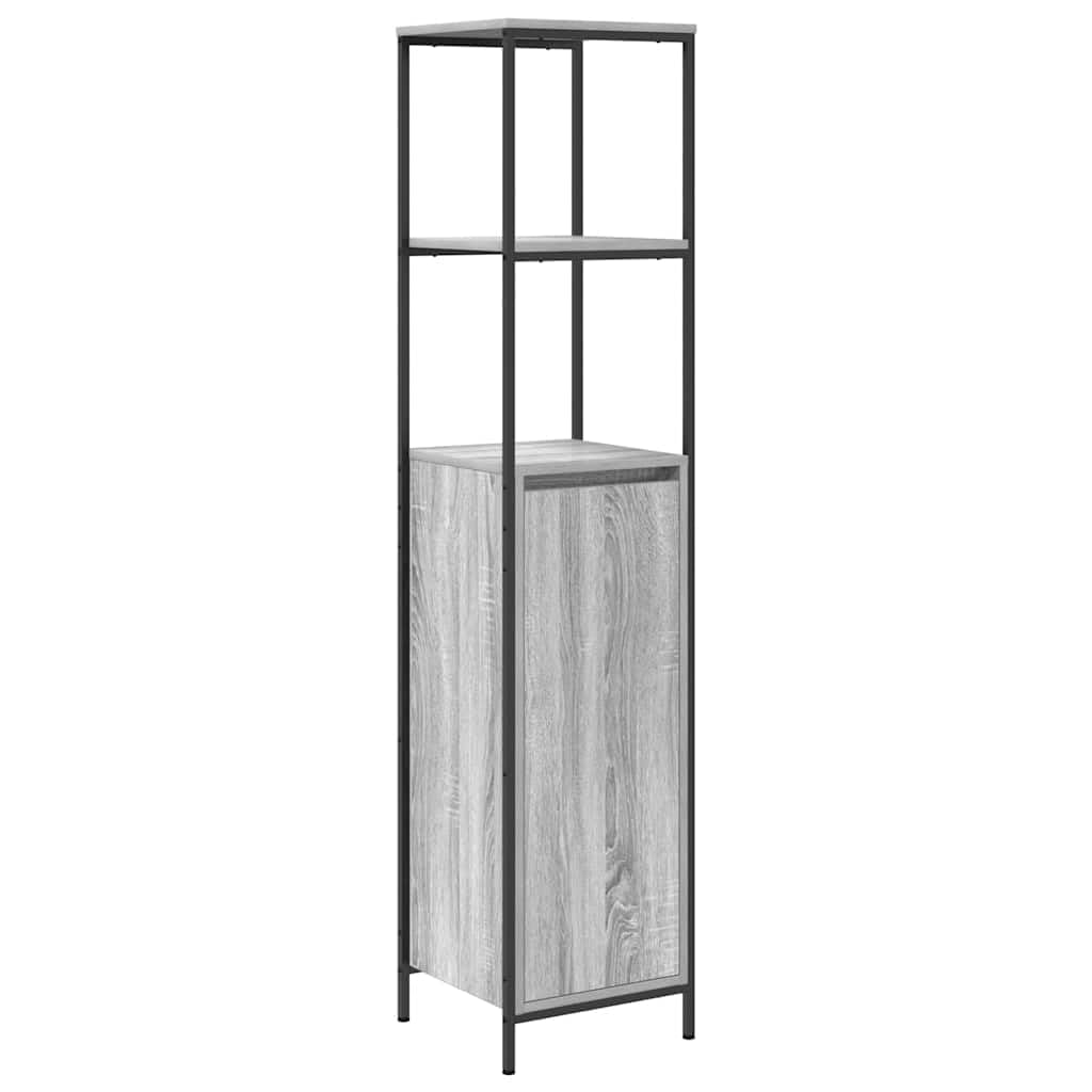 vidaXL Mueble de baño con estantes Gris Sonoma 36x35x165 cm
