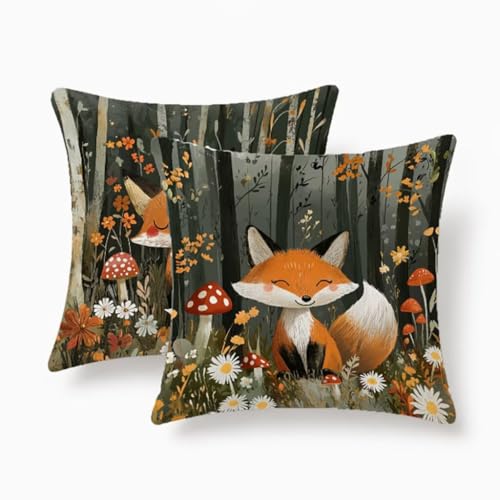 Coussin Extérieur Imperméable en Lin Premium Decoratif Renard