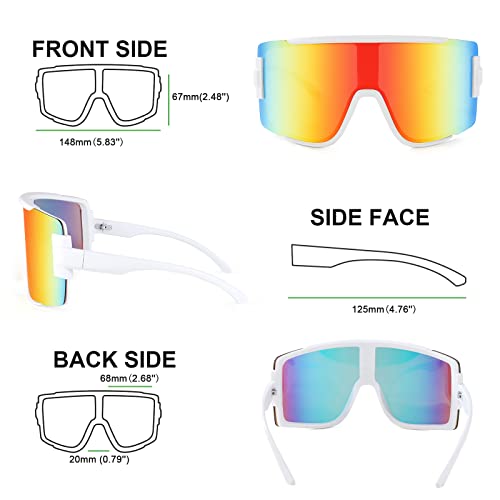 Big Shield Wraparound Sunglasses Men Women Sport Sunglasses 80s Ski Visor Mirror Glasses Cycling Outdoor4