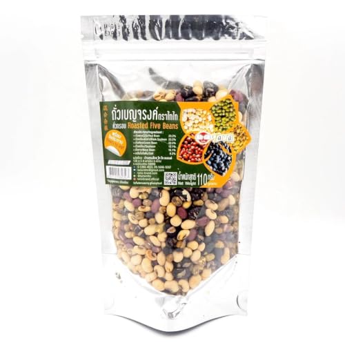 ไทไท Roasted Five-Bean Blend, Crispy Multi-Bean Medley (Soy, Red, White, Mung, and Black Beans), Oil-Free and Unfried Snack, 100% (110g) image 4