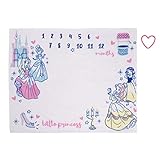 Disney Princess Pink, Aqua, Yellow & White Super Soft Milestone Baby Blanket, Pink, Aqua, Yellow, White