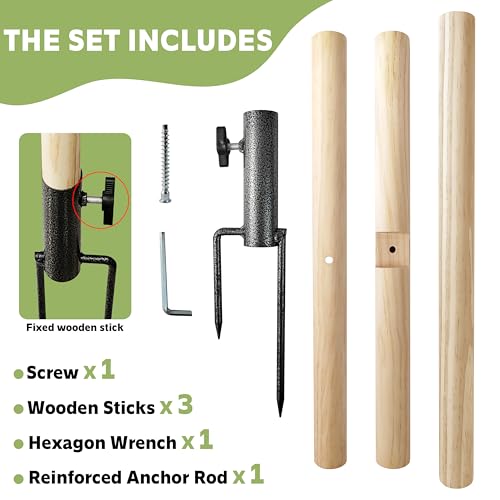 Image of Chicken Perch Toy for Coop, Roosting Bars for Chickens in Coop, Wooden Chick Perch Stand with Metal Ground Plug, Chicken Run Toys, Chicken Coop Accessories