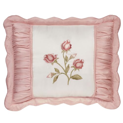 Touch of Class Blush Rose Embroidered Standard Queen Sham Only