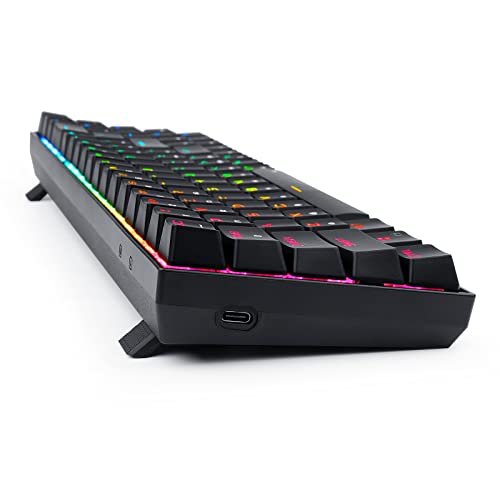Redragon K627 Pro Mechanical Gaming Keyboard Rgb Led Backlit 78 Key Wired/Wireless 2.4G And Bluetooth With Anti-Dust Brown Switches For Pc Gamers (Black) #TOP6