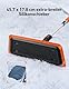AstroAI 119CM Schneebesen und Abnehmbarer Eiskratzer Auto 2-in-1 mit Lackschonendem Silikonkopf für Autos, PKW, LKWs, SUVs, Orange