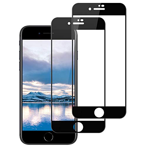 Protector de Pantalla para iPhone SE 2020/iPhone 8/iPhone 7 Cristal Templado, [2 Unidades][Cobertura Completa][9H Dureza][Resistente a Arañazos][Ultra Transparente] Vidrio Templado Screen Protector