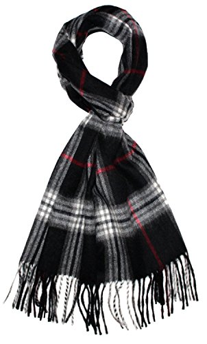 Écharpe homme LORENZO CANA carreaux : ne craignez plus le froid en noir blanc rouge gris