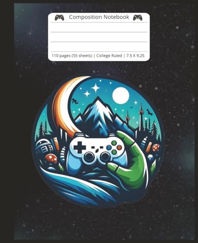 Composition Notebook College Ruled: Gamer Galaxy Controller Journal: Gaming-themed Notebook For School, Notes, Journaling, Teens & Kids | 110 Pages, 7.5” x 9.25” | Soft Matte image 2