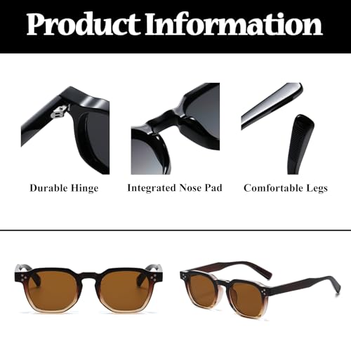 LJCZKA Vintage Small Square Sunglasses for Women Men Classic Polygonal Sun Glasses Fashion Shades UV400 Protection4