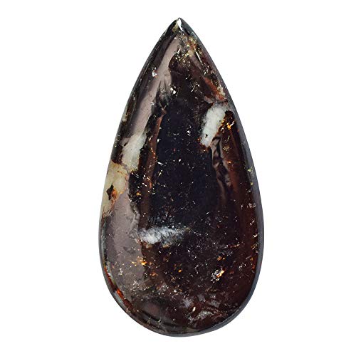 Cabochon astrophyllite poire dos plat pour sertissage facile de vos bijoux