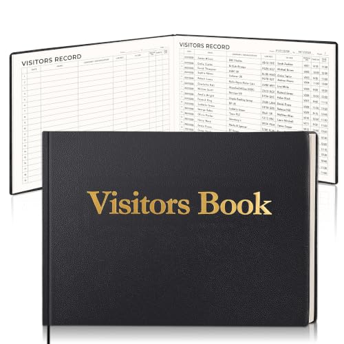 Libro de registro de visitantes A4 de 200 páginas con tapa de cuero lichi