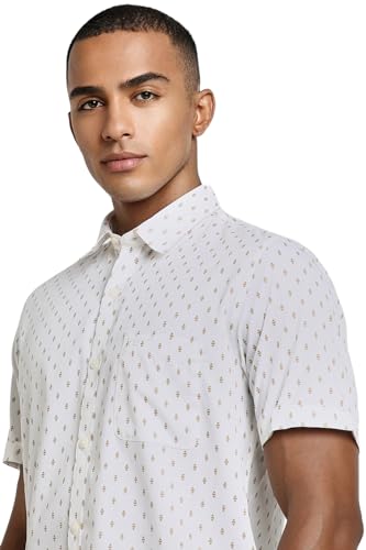 Image of Peter England Men's Casual Premium Summer Half Sleeve Shirt | 100% Cotton