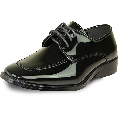 Image of VANGELO Men Dress Shoe TAB and Tux Oxford Formal Tuxedo for Prom Wedding Uniform Medium and Wide Width Black Grey Ivory White Patent