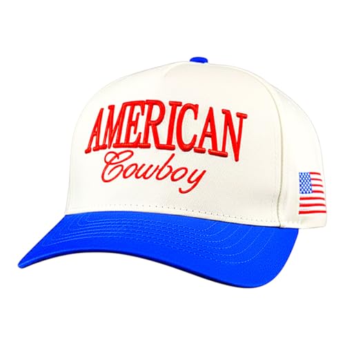 Image of Country Trucker Hat - Western Snapback Baseball Cap - Vintage Embroidered Hat for Men & Women