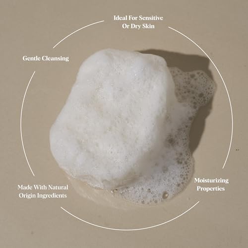 Image of ILEM JAPAN Natural Konjac Body Sponge - Soft White Sponge for All Skin, Exfoliating, Gentle Japanese Skincare Tool for Bath & Shower | For Men & Women | Help Reduction of Fine lines & Wrinkles