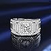 KIOYDISE Men's Ring 1CT S925 Sterling Silver Band Men's Fashion Wide Surface Inlaid Moissanite FingerRing Jewelry Wedding Engagement Band Rings for Men (8)