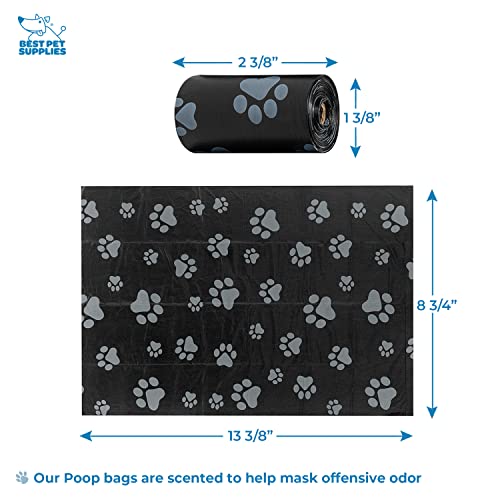 Image of Best Pet Supplies Dog Poop Bag Holder Leash Attachment with 30 Bags, Reusable Dispenser for Travel, Walking, Park, and Outdoor Use, Durable with Clip-On - Lime Green, Pack of 2