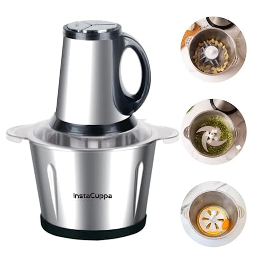 Instacuppa Electric Chopper With Attachments, 2000 Ml, 300W - 300 Watts, Silver