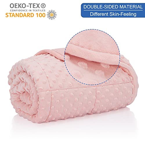 Huloo Sleep Kids Weighted Blanket Twin 7Lbs (41"×60",Pink) Breathable Soft Minky Weighted Throw Blanket For All Season,Heavy Blanket With Premium Glass Beads thumb #1