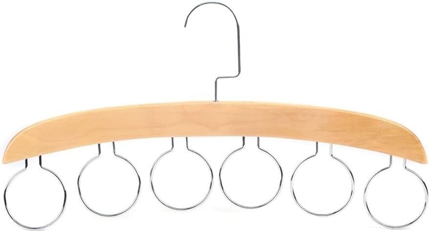 干し棚 洋服ラック木製ネクタイスカーフハンガー収納吊りクローゼット金属ワードローブ 6 リングスカーフラックフック洋服ハンガー ドラ