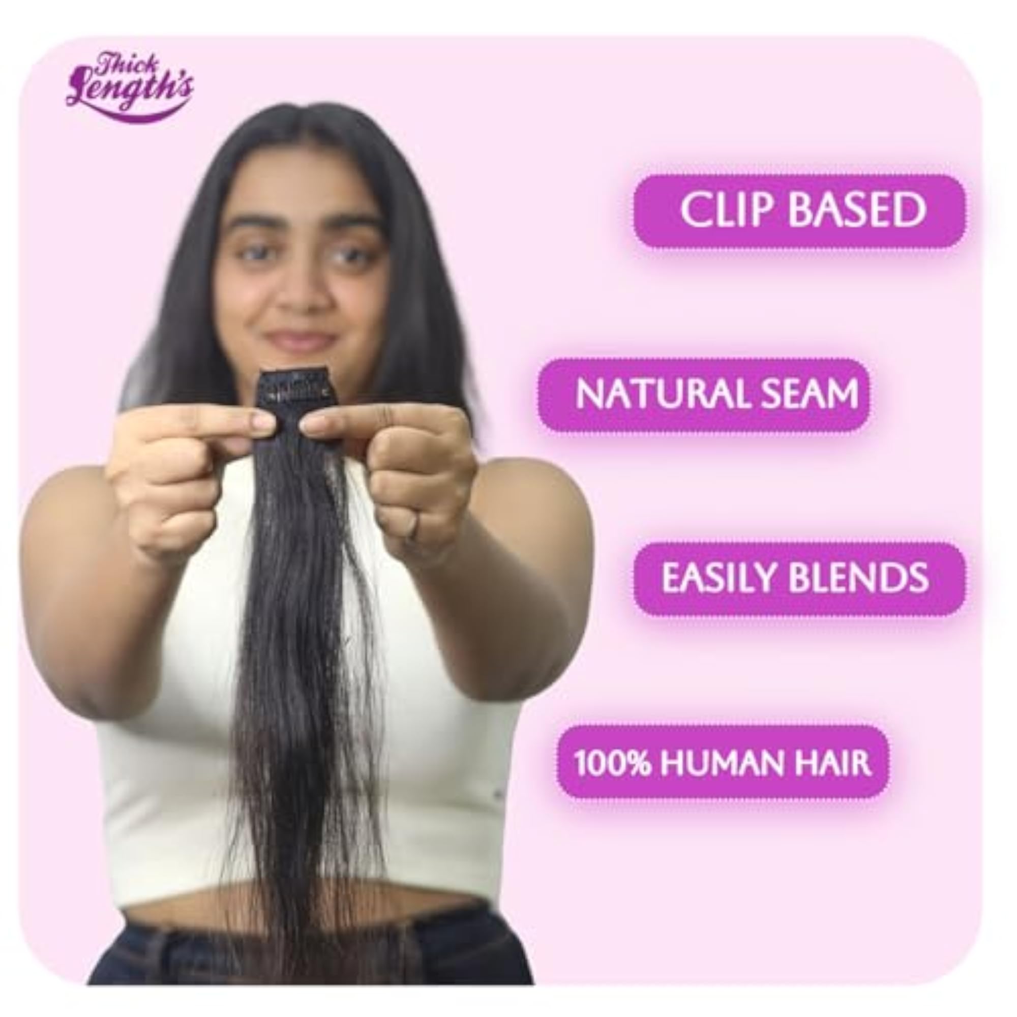 Thicklengths Single Clip Hair Extensions for Women