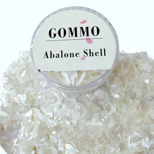 Image of GOMMO Mother of Pearl Crushed Flake 2oz Shell Inlay Supplies for Woodcrafts,Luthiers and Hobbies (White MOP, Middle)
