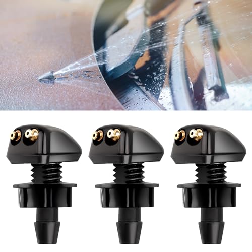 3 Buses de Lave-Glace Avant Voiture, Buses Gicleurs Pulvérisateurs Universelle Avant Buse Pare-Brise Pulvérisation D'essuie-Glace Voiture Avant Windsheild Essuie-Glace Buses de Lave Glace (1.6*2.9CM)