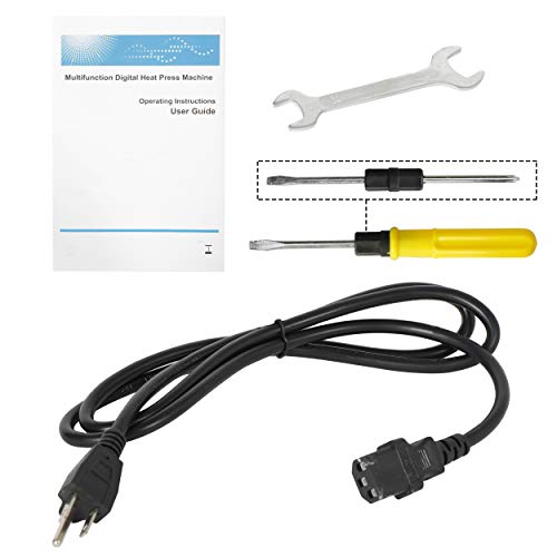 F2C Heat Press Combo 5 In 1 Heat Press Machine, Digital Multifunctional Sublimation Heat Transfer Machine Swing Away 360 Degree Rotation For T Shirts, Mug, Hat, Plate, Cap, Pattern Printing, 12"X15" #TOP4