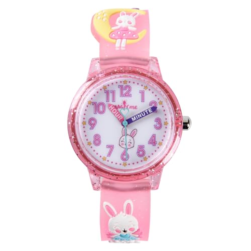 Bigemida Kinds Watch, Cute 3D Cartoon, Waterproof, Easy to Read Multicolor Dial with Clear Scale, Soft Silicone Strap, Analog Quartz, Gift for Girls and Boys from 3 to 11 Years Old. (Unicorn)