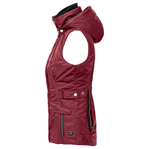 Knuffelwuff Damen Weste Carinae Größe: M / 38 Rot - Leichte atmungsaktive wasserabweisende Steppweste mit vielen Taschen für Outdoor, Wandern, Reisen, Gassi gehen - Windbreaker Übergangsjacke