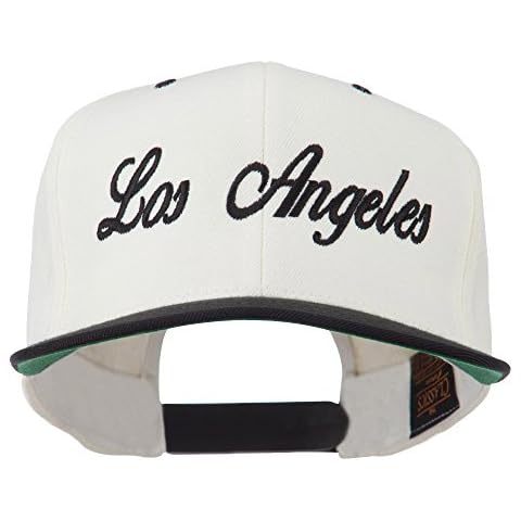 e4Hats.com Los Angeles Embroidered Snapback Cap - Natural Black OSFM Cover