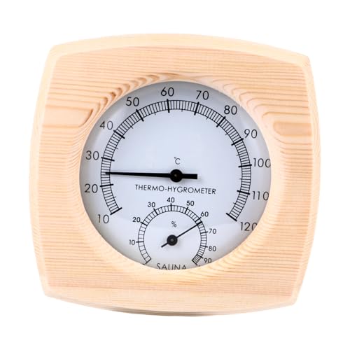 MOTHNUR 木製サウナ用温湿計 温計と湿計一体型 高精温表示 測定可能 サウナルーム 室内 テラリウム対応