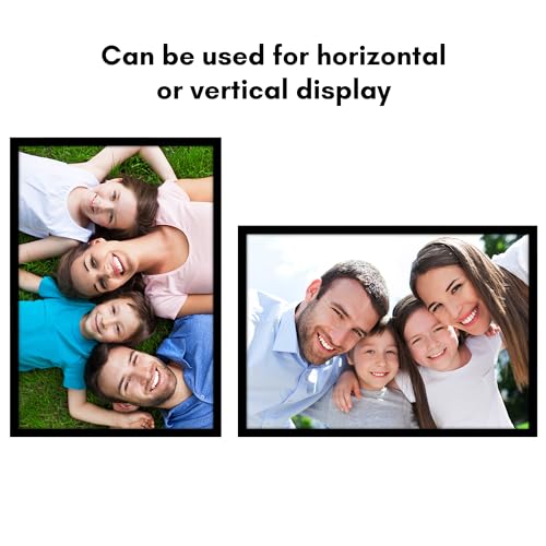 Americanflat 11x16 Picture Frame with Polished Plexiglass - Streamline Collection - Thin Border Picture Frame for Wall Display - Hanging Hardware Included - Black