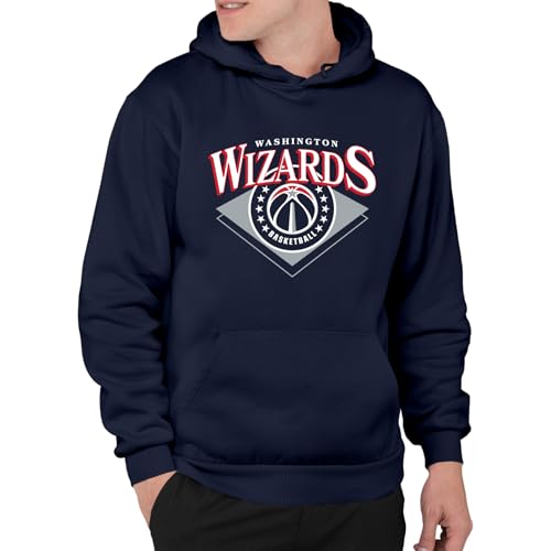 Junk Food NBA - Washington Wizards - Court Classic - Officially Licensed Adult Pullover Fleece Hoodie for Men and Women Navy