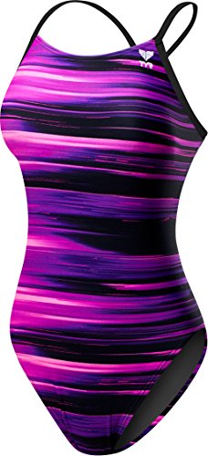 Maillot de bain pour femme rose TYR Lumen Cutoutfit une pièce natation sportive