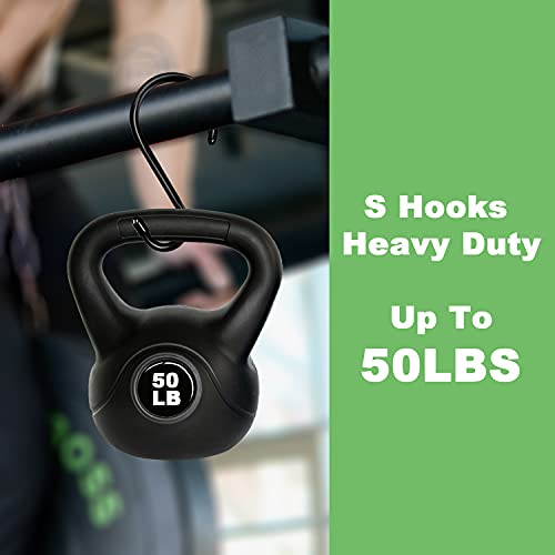 16 Pack 6 Inch S Hook, Large Vinyl Coated S Hooks Heavy Duty, Steel Metal Black Rubber Coated S Shaped Hooks, Non Slip Closet Hooks For Hanging Clothes,Plants,Jeans,Pans,Pots,Towel,Jeans,Bags,Cups #TOP5