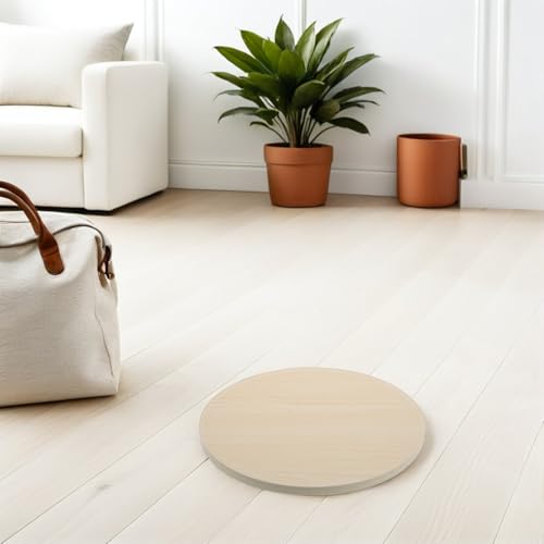 Mesa auxiliar madera maciza redonda de 30 cm para tapa de repuesto comedor 7