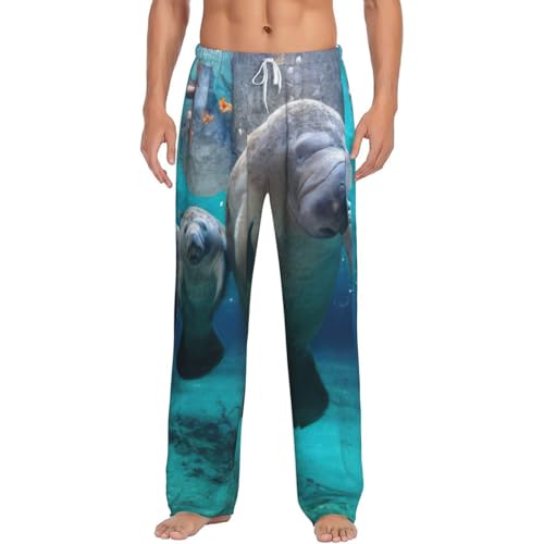 Pantalon de pyjama lamantins homme pour vos soirées cocooning en flanelle douce