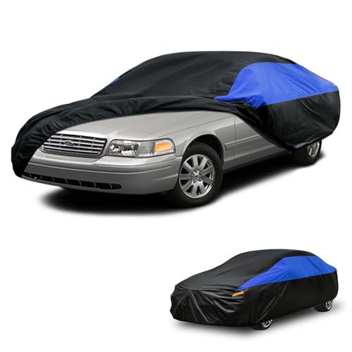 Image of GUNHYI Ford Car Cover Custom Fit Ford Crown Victoria Waterproof All Weather, Lightweight Full Exterior Cover for Automobiles Outdoor Sun UV Rain Dust Snow Wind Protection.