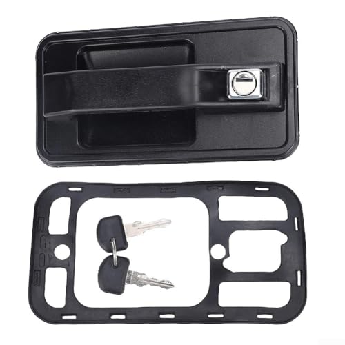 Image of Outer Door Handle with Lock & Keys, 1 Piece Exterior Car Door Handle Assembly for Talbot Express C25 J5 1981-1994 Front Right Rear Replacement Heavy-Duty Steel Alloy Direct Fit Automotive Repair