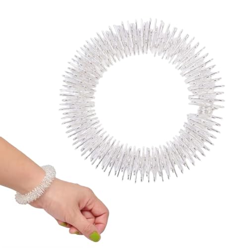 KEQAR Handgelenk Massage Ring Schmerzlinderung Akupressur Armband Massagegeräte Set Stachelige Sensorische Fingerringe (Silver) KEQAR Handgelenk Massage Ring Schmerzlinderung Akupressur Armband Massagegeräte Set Stachelige Sensorische Fingerringe (Silver)