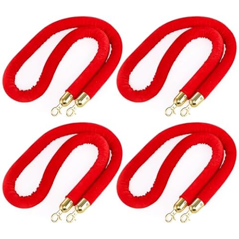 Okllen 4 Pack Red Velvet Stanchion Ropes Cover