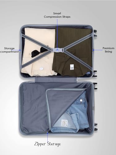 Image of Wesley Golfer Style Cabin 57 cm Small 8 Wheel Hard Case Trolley Bag Suitcase,(57cm, Beige)