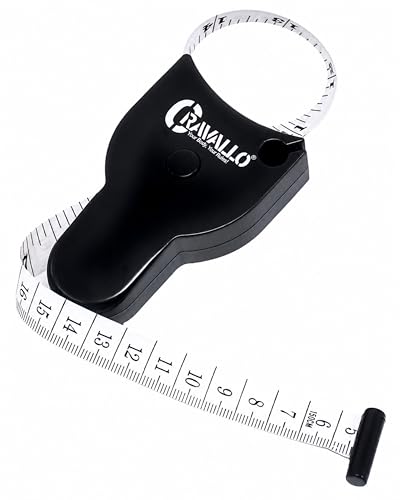 Cravallo Ergonomisches Körpermaßband I Umfangmaßband I Fitnessmaßband I Sportmaßband I Maßband zum Messen von Körperumfängen (DE-Version in CM)