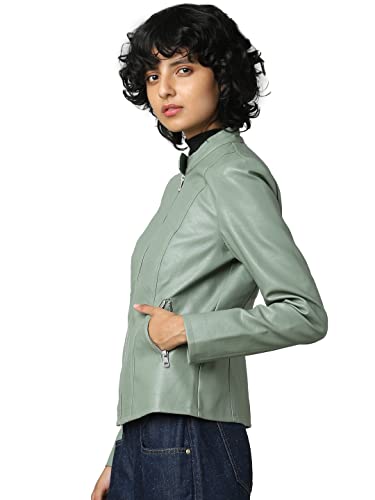 Image of ONLY Women Brown Leather Jacket